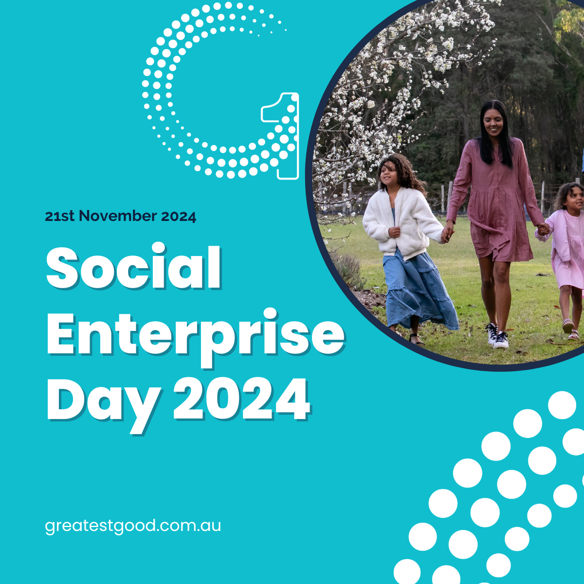 A promotional graphic for Social Enterprise Day 2024. The date 